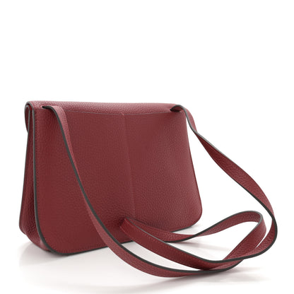 Hermes Taurillon Clemence Halzan 25 Rouge Grenat 3 of 10