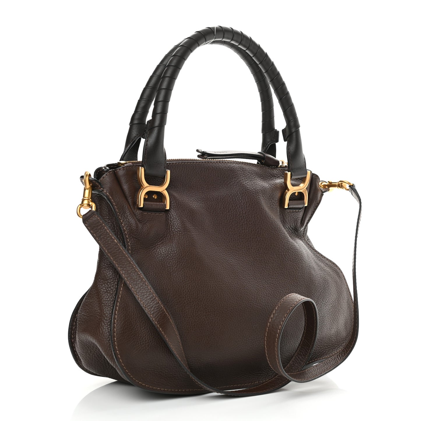 Calfskin Medium Marcie Satchel Coffee Shot