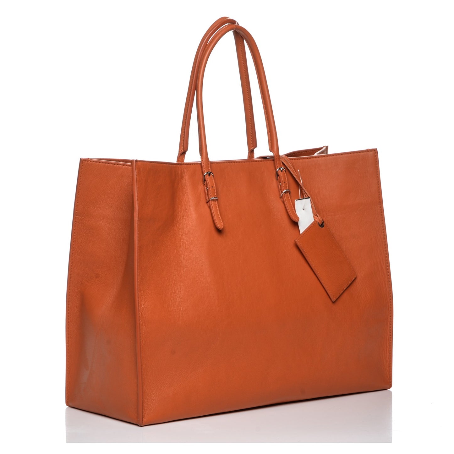 Veau Papier A4 Tote Tangerine