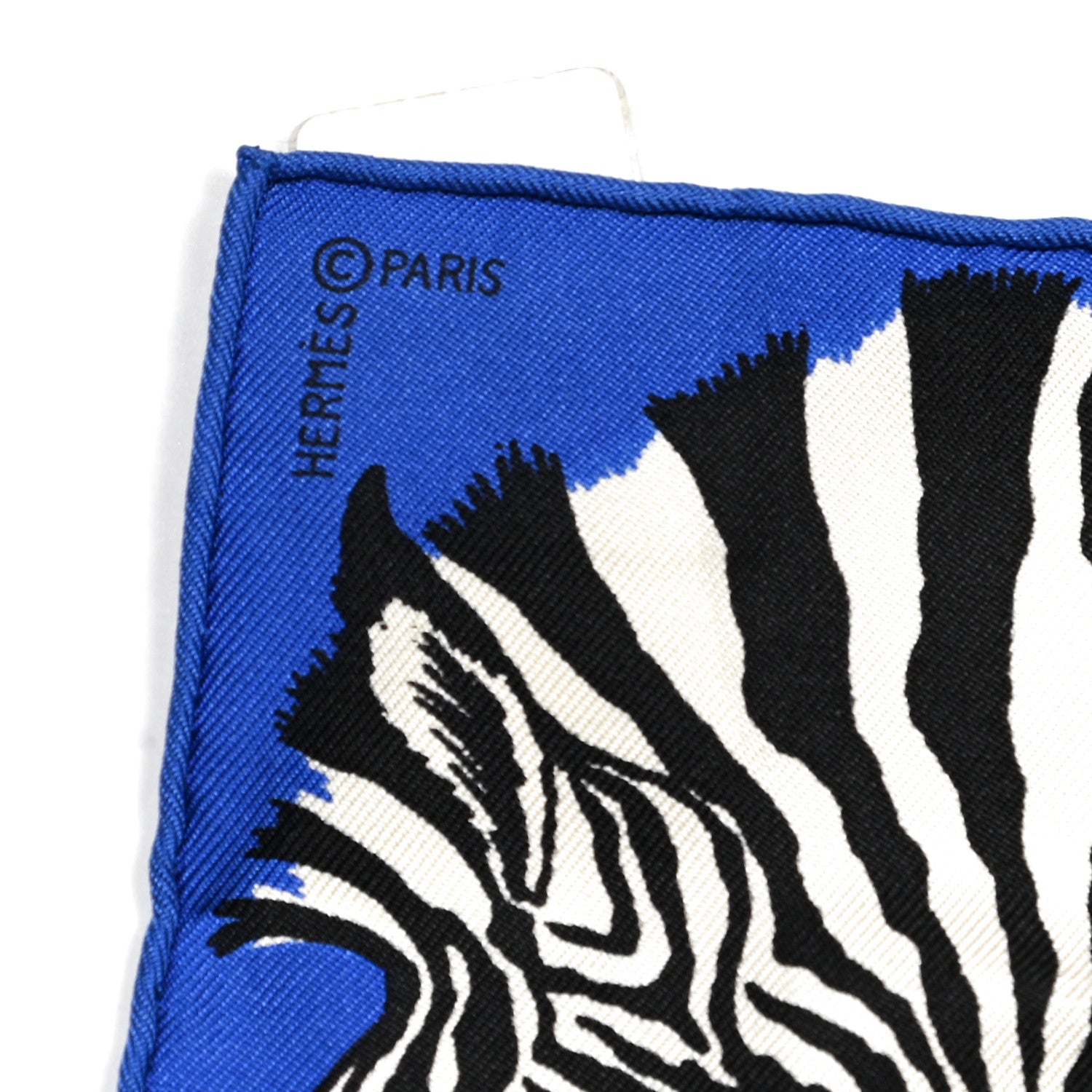 Hermes Silk Zebra Pegasus Nano Scarf 20 Bleu Vif Jaune White 3 of 4