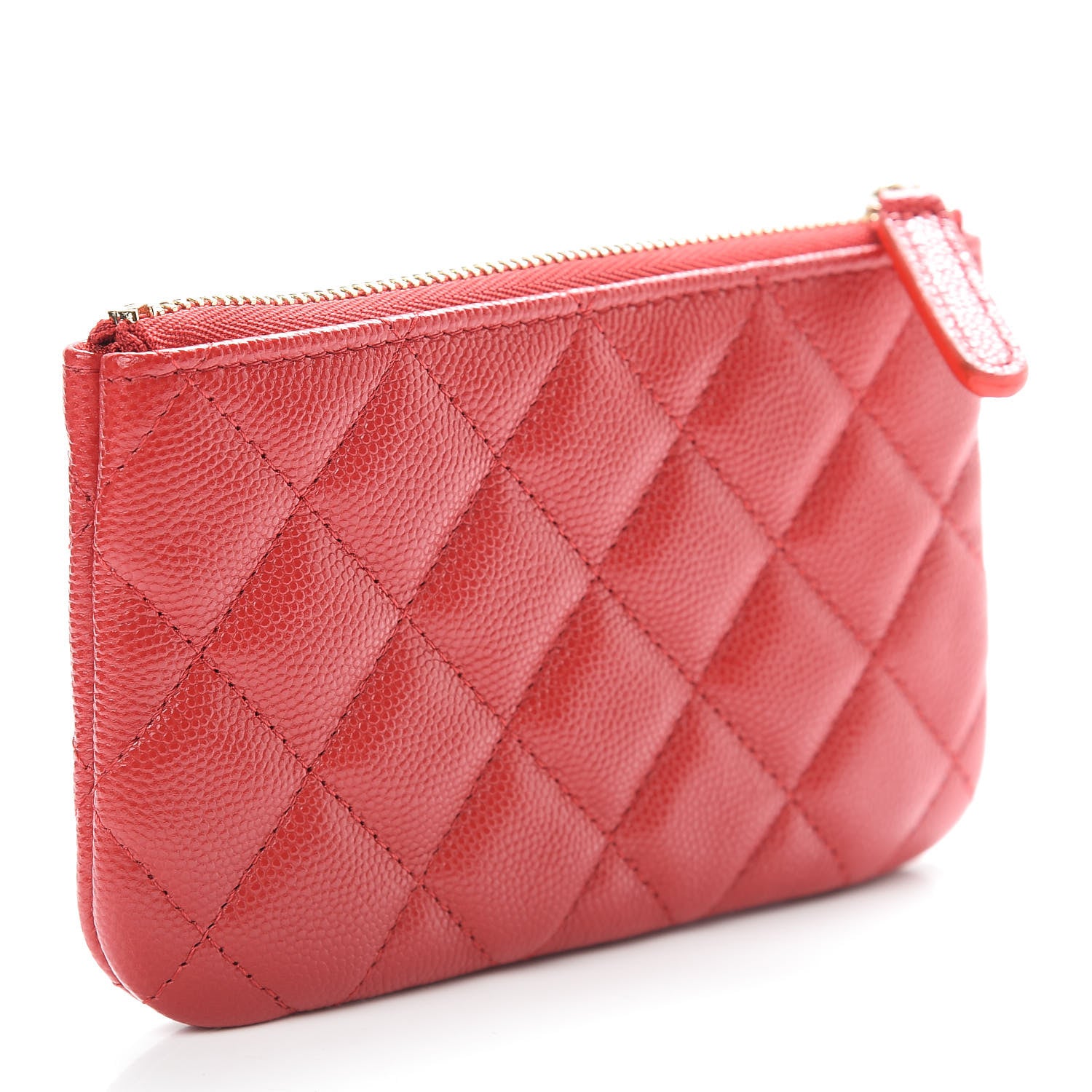 Chanel Caviar Quilted Small Cosmetic Case Red 3 of 8