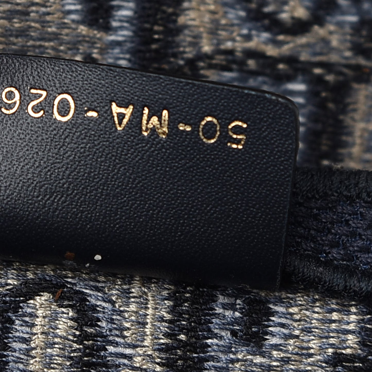 Oblique Embroidered Saddle Bag Blue