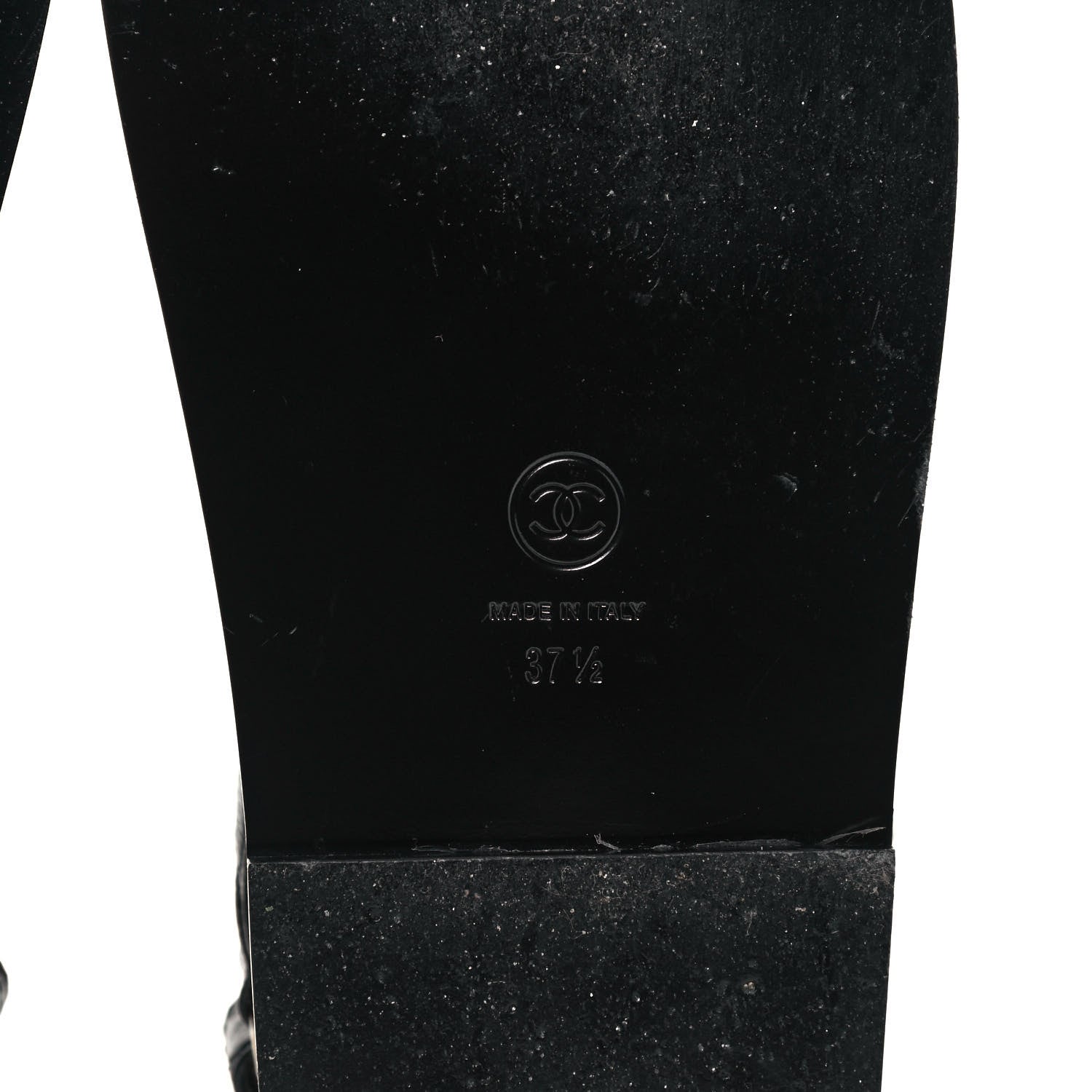 Chanel Grained Calfskin Velcro Dad Sandals 37.5 Black 6 of 8