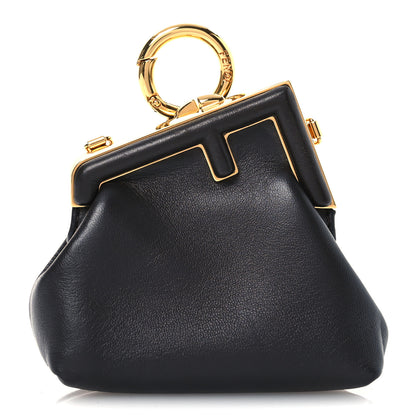 Fendi Shiny Nappa Nano Fendi First Bag Charm Ebano 1 of 5