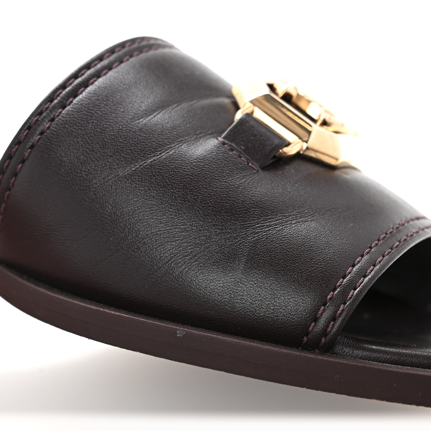 Chanel Shiny Calfskin CC Mules 39 Brown 10 of 11
