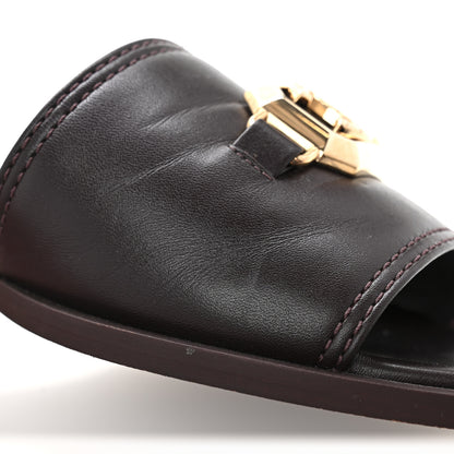 Chanel Shiny Calfskin CC Mules 39 Brown 10 of 11