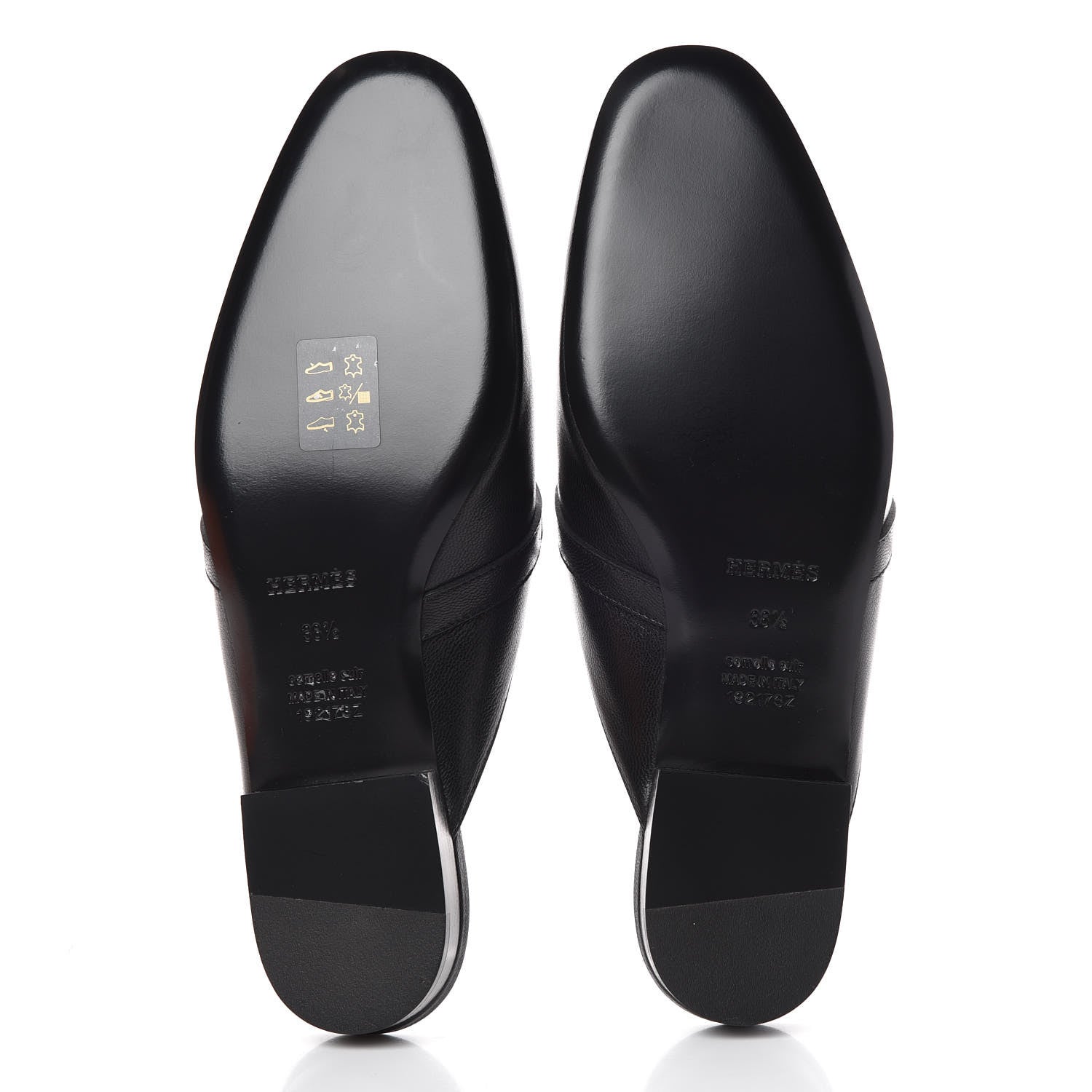 Hermes Goatskin Oz Mules 38.5 Black 5 of 8