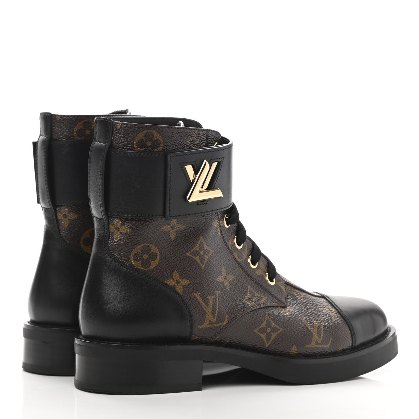 Calfskin Monogram Wonderland Flat Ranger Boots 37.5 Black