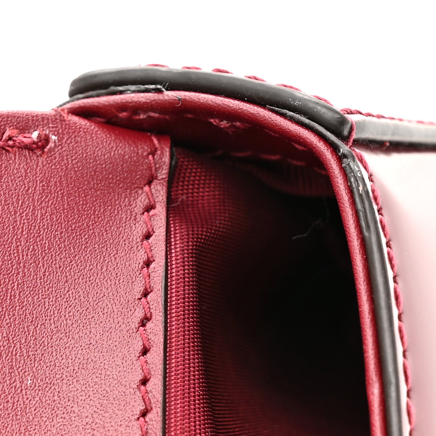 Shiny Calfskin Small Bamboo Night Bag Rosso Ancora
