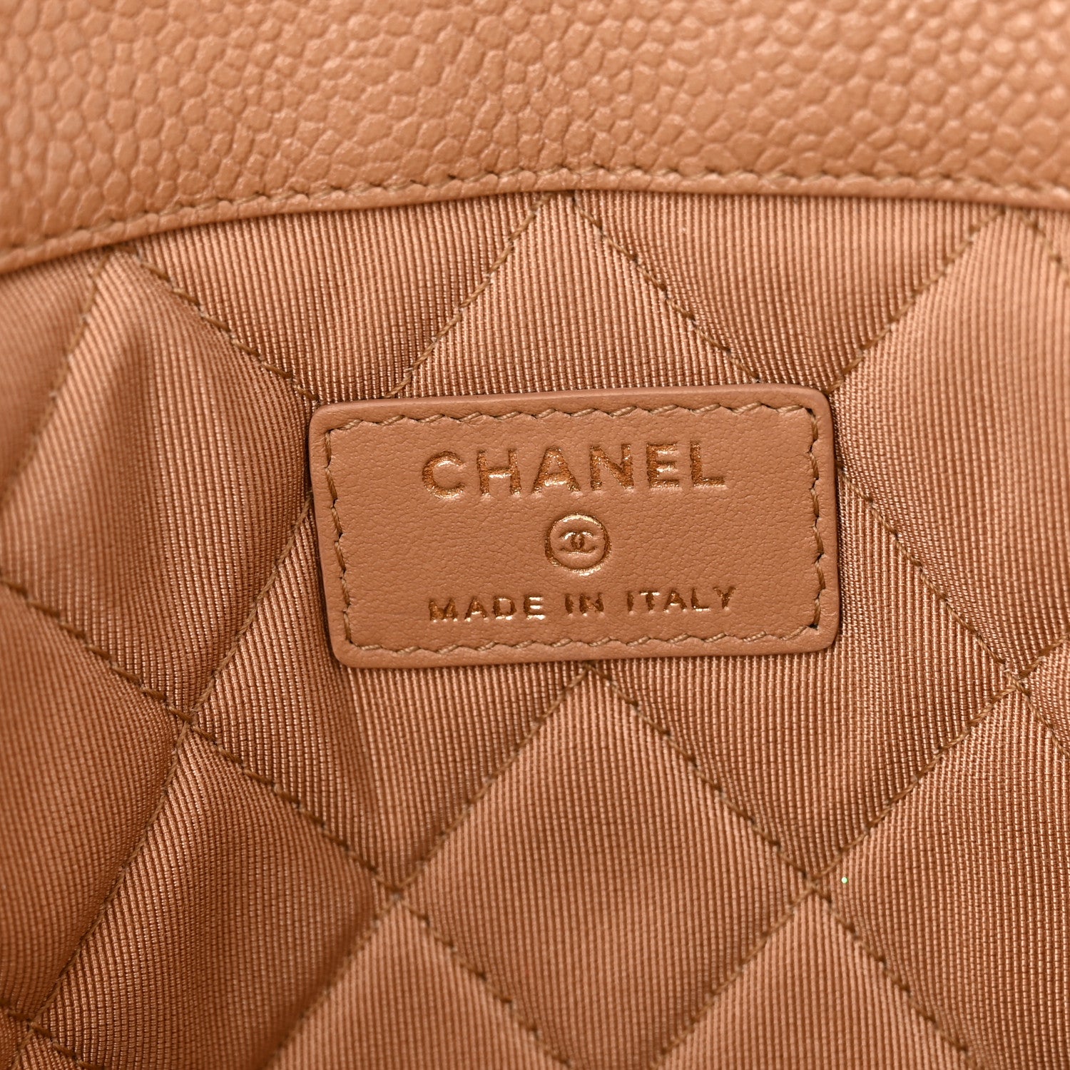 Chanel Caviar Quilted Medium Golden Class Pouch Beige 6 of 10