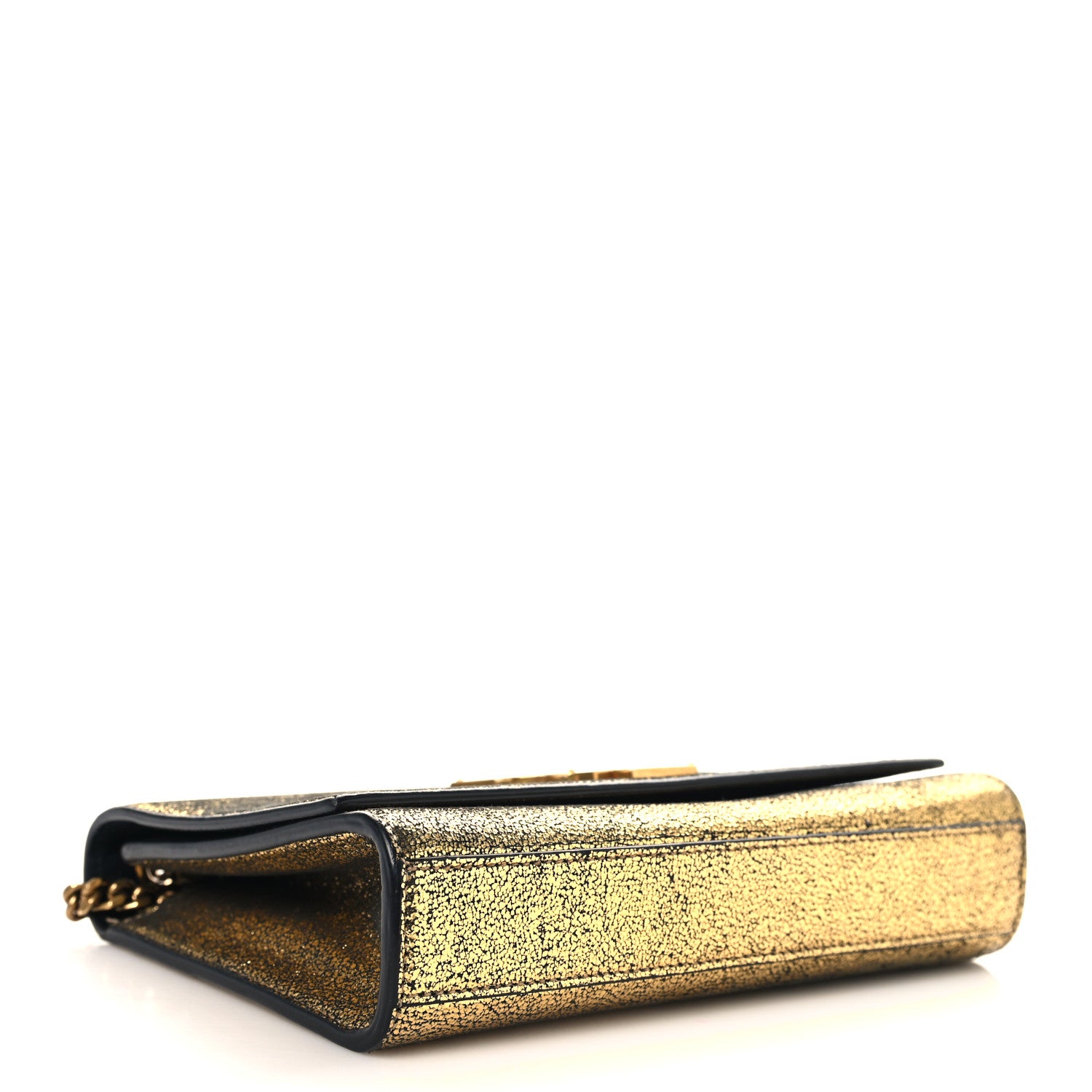 Saint Laurent Metallic Calfskin Small Classic Monogram Kate Tassel Satchel Gold 4 of 10