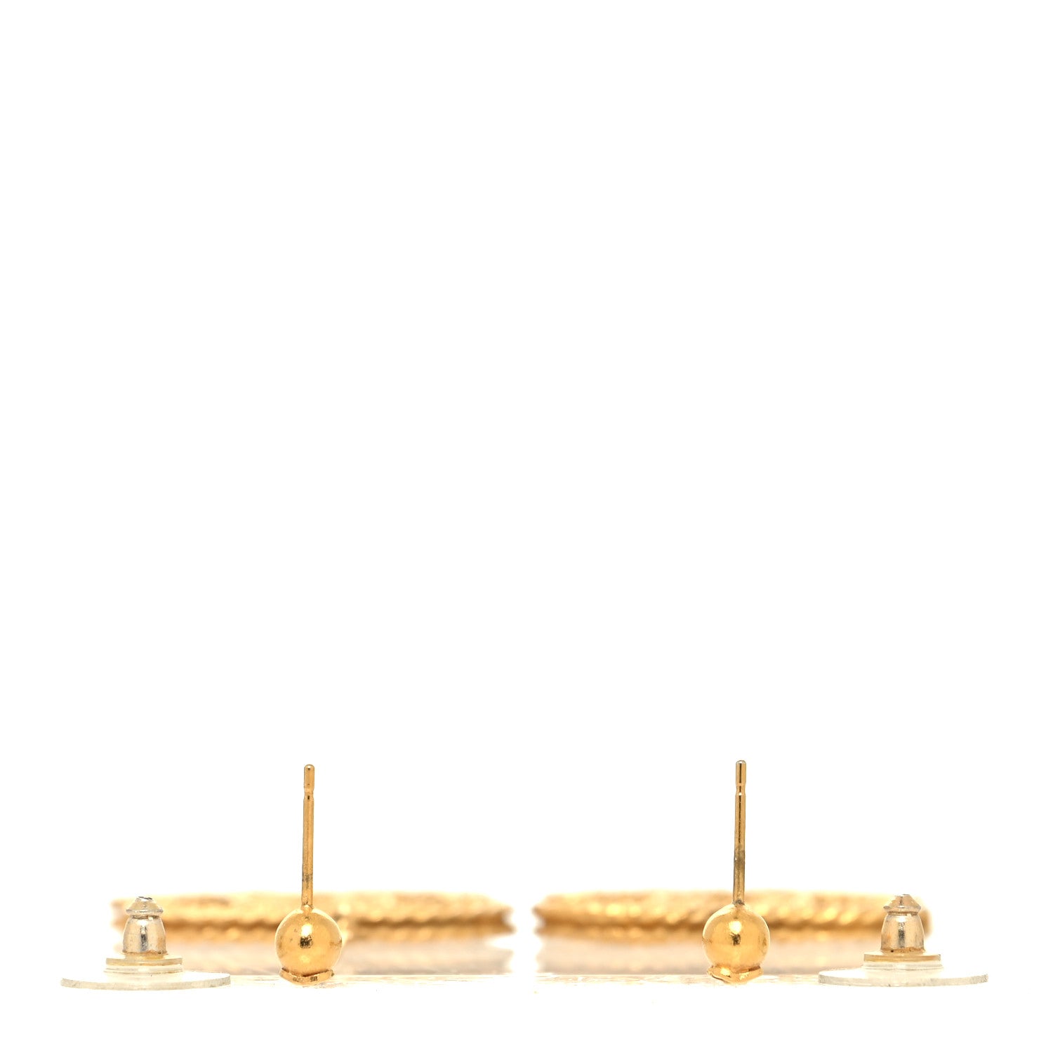 Chanel CC Drop Earrings Matte Gold 3 of 4