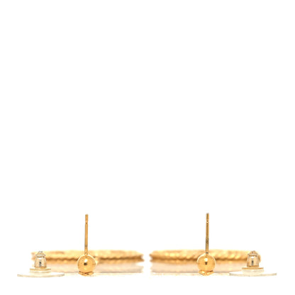 Chanel CC Drop Earrings Matte Gold 3 of 4