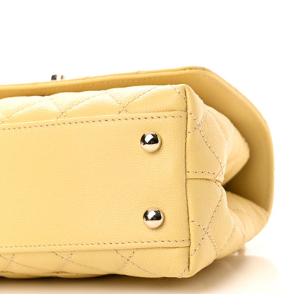 Chanel Caviar Quilted Mini Coco Handle Flap Yellow 10 of 11
