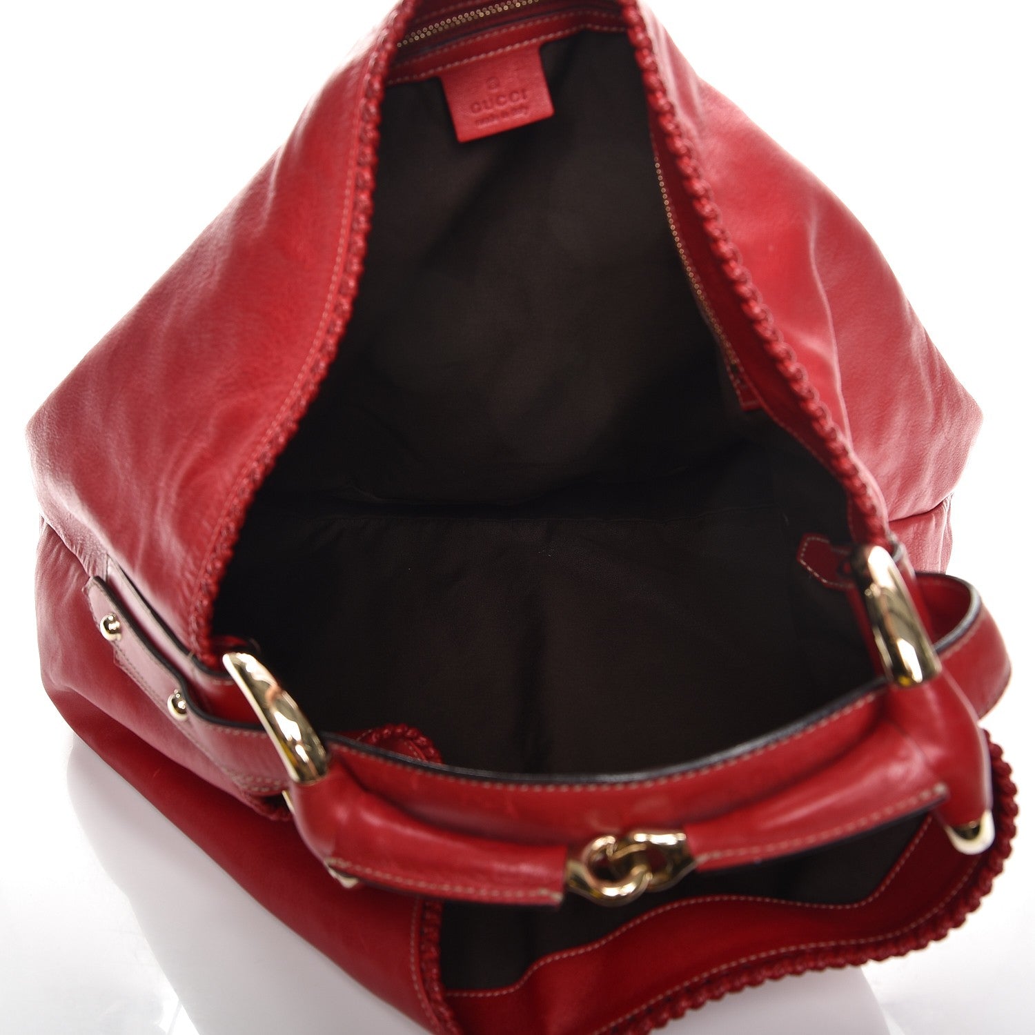 Gucci Calfskin Large Horsebit Chain Hobo Red 5 of 15