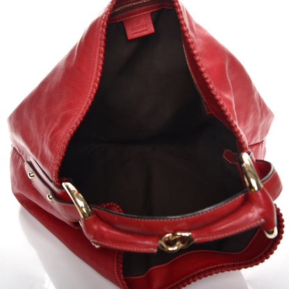 Gucci Calfskin Large Horsebit Chain Hobo Red 5 of 15