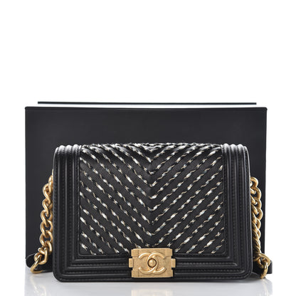 Chanel Calfskin Chevron Embroidered Boy By The Sea Flap Waist Belt Bag Black 8 of 8