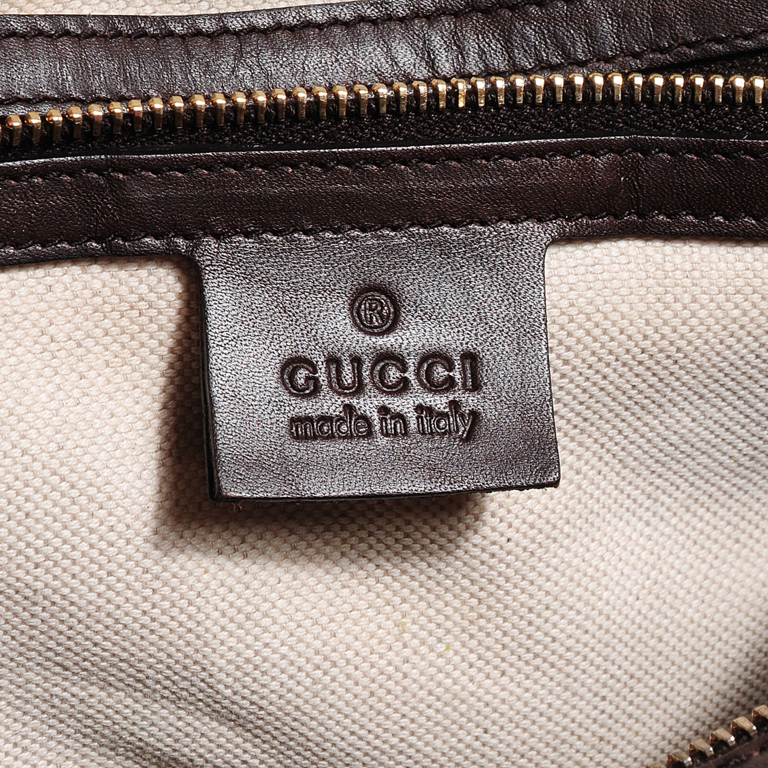 Gucci Monogram Selleria Calfskin Vintage Web Medium Boston Beige Ebony Cocoa 13 of 14