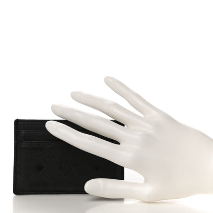 MCM Calfskin Ottomar Monogram Mini Card Case Black 2 of 9