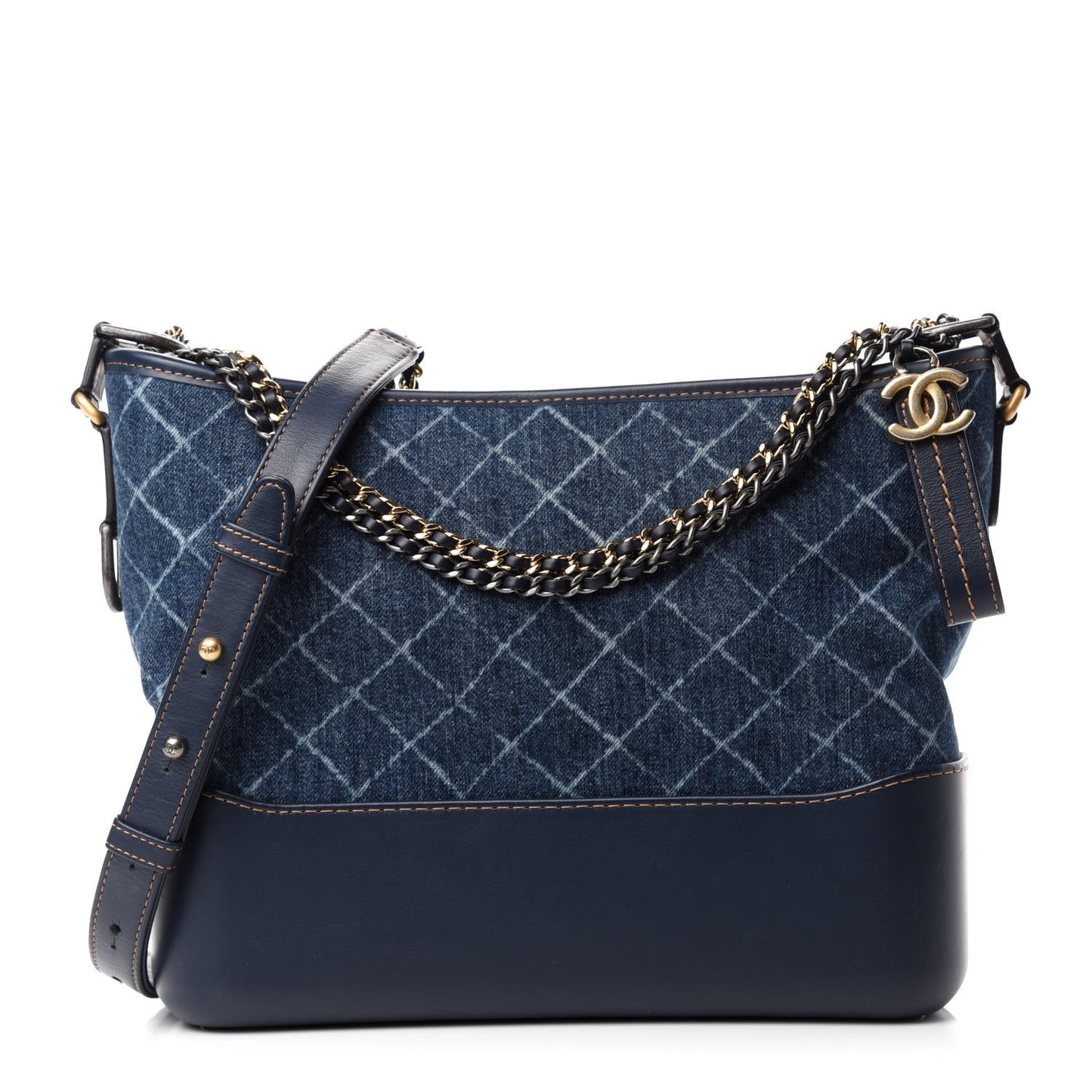 Denim Calfskin Medium Gabrielle Hobo Blue