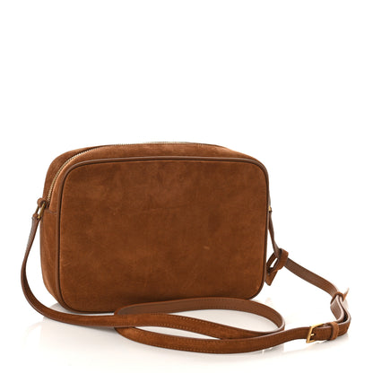 Saint Laurent Suede Studded Woven Monogram Lou Camera Bag Cinnamon 3 of 8
