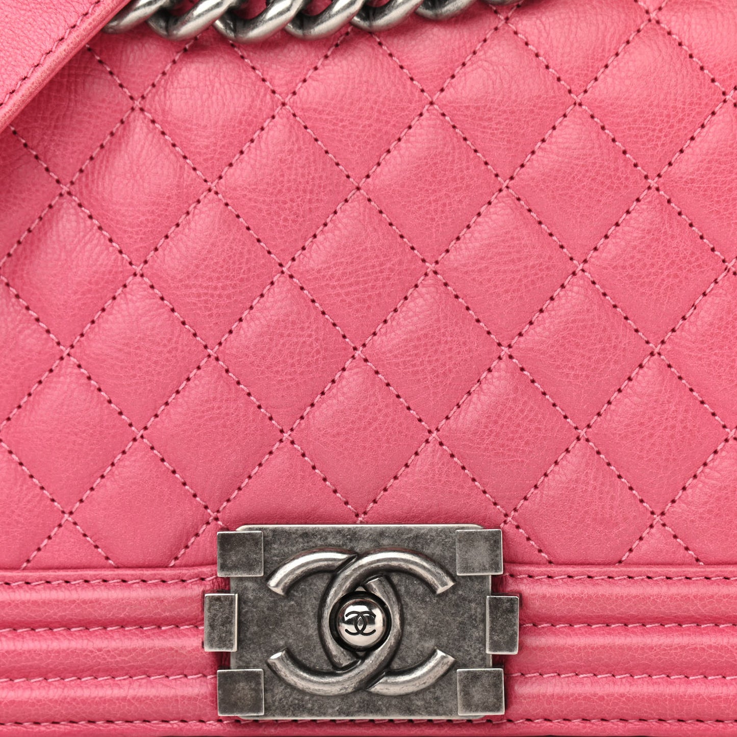 Calfskin Quilted Medium Boy Flap Pink