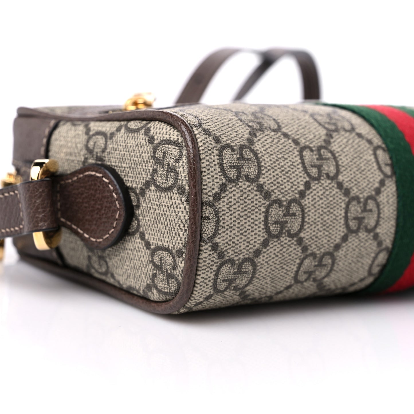 GG Supreme Monogram Web Mini Ophidia Shoulder Bag Brown