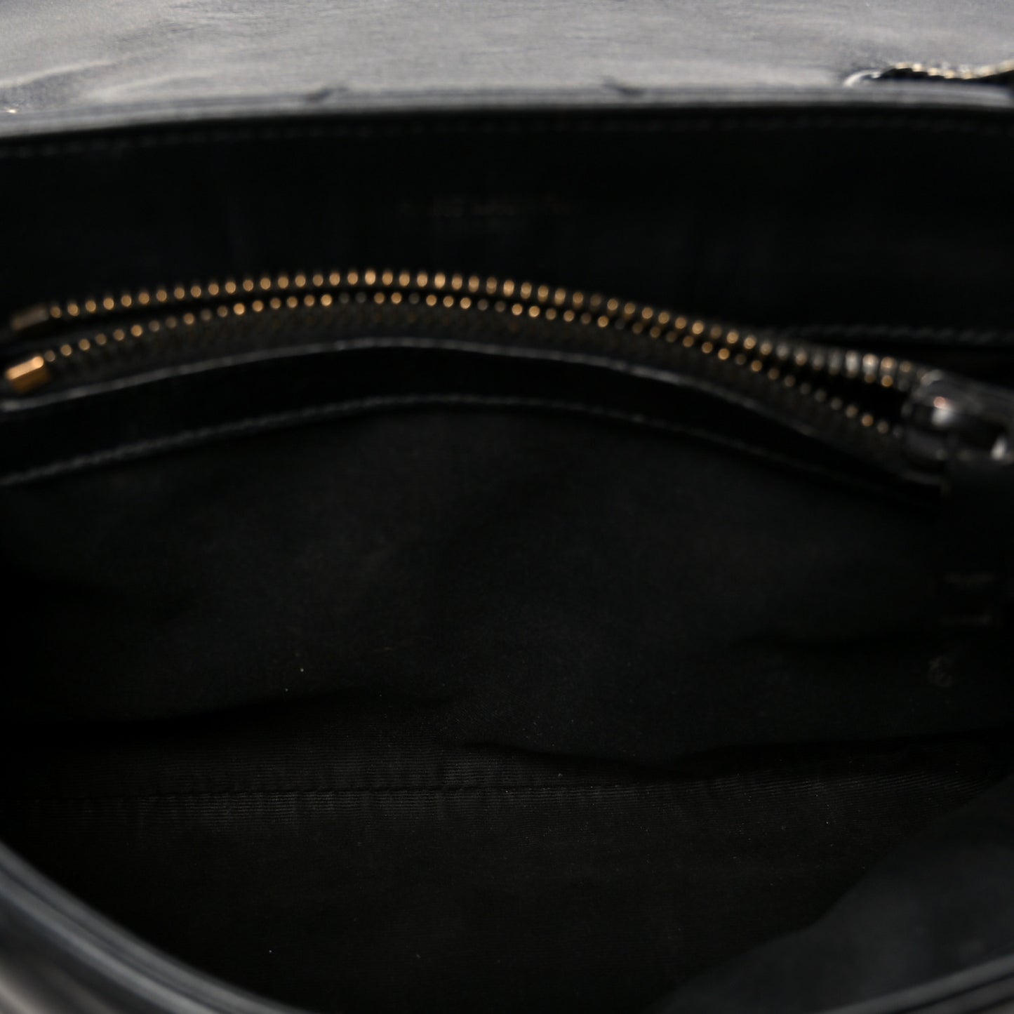 Calfskin Y Quilted Monogram Monochrome Small Loulou Chain Satchel Black