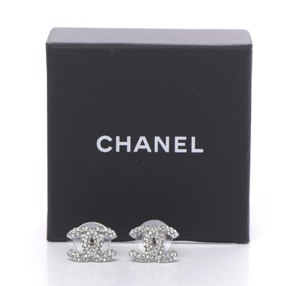 Chanel Crystal Mini CC Earrings Silver 4 of 4