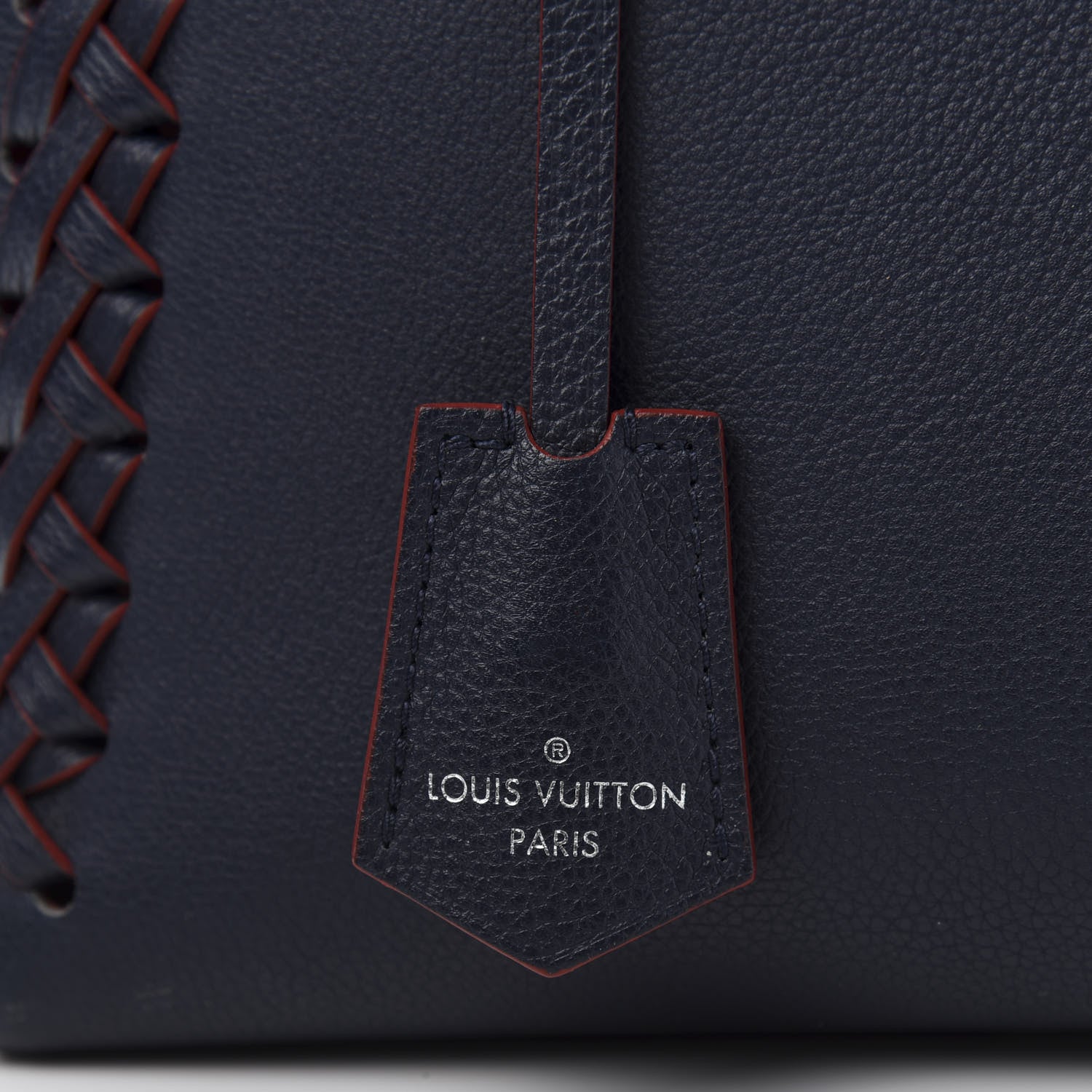Louis Vuitton Calfskin Braided Lockme Cabas Marine Rouge 11 of 13