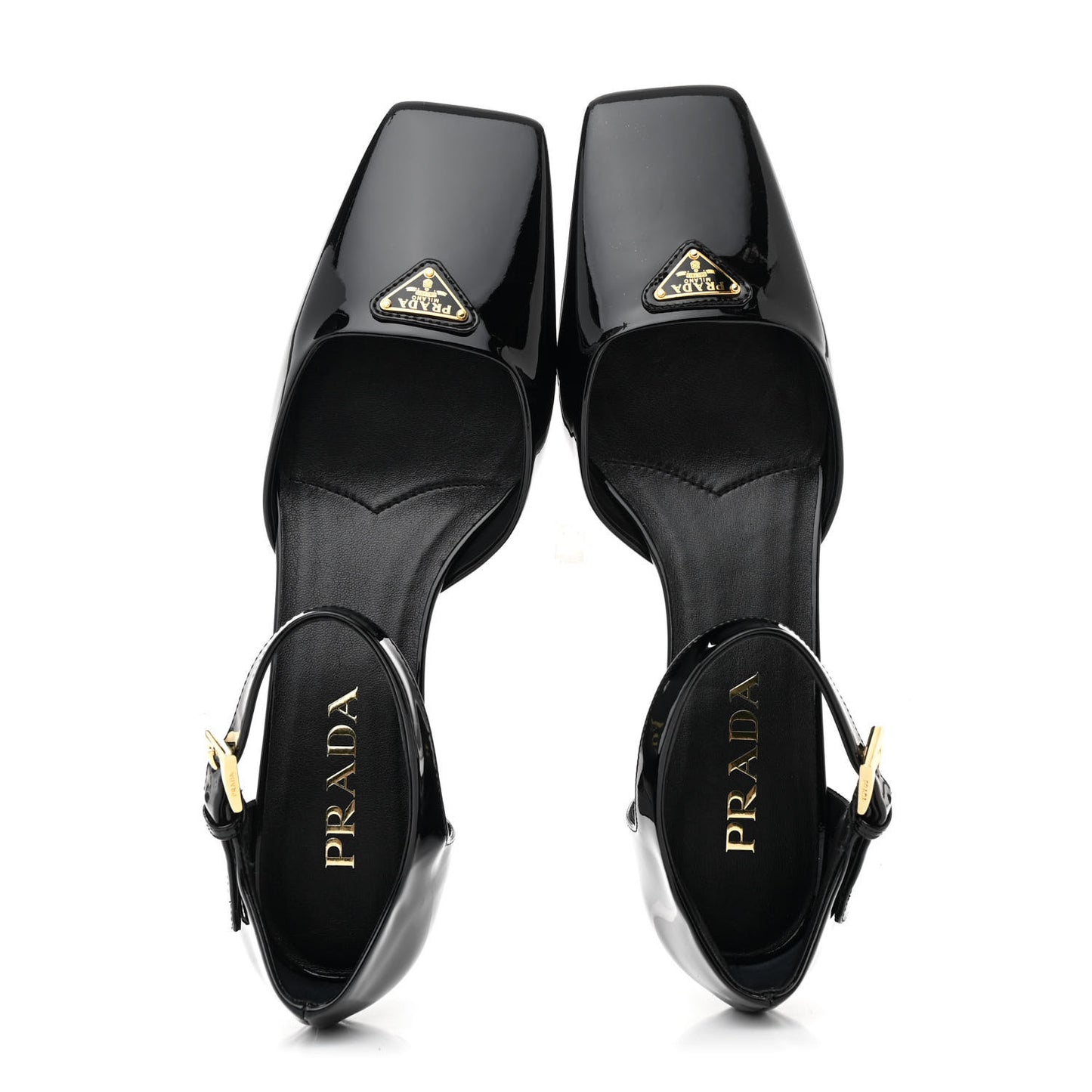 Vernice Triangle Squared Toe 35mm Pumps 37.5 Black