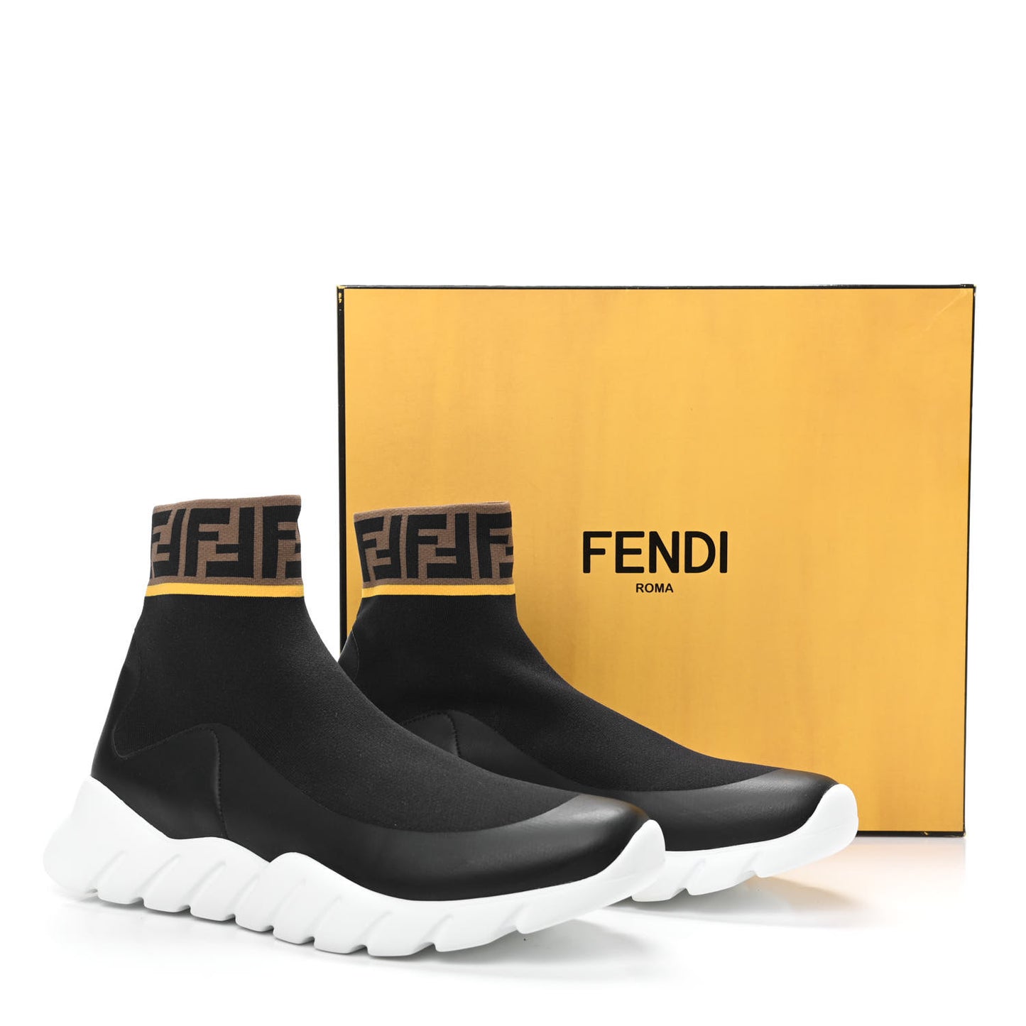 Jersey FF Mania Mens High Top Sock Sneakers 10 Black Tobacco Yema