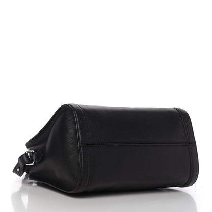 Alexander McQueen Pebbled Calfskin Small Skull Padlock Zip Around Tote Black 4 of 10