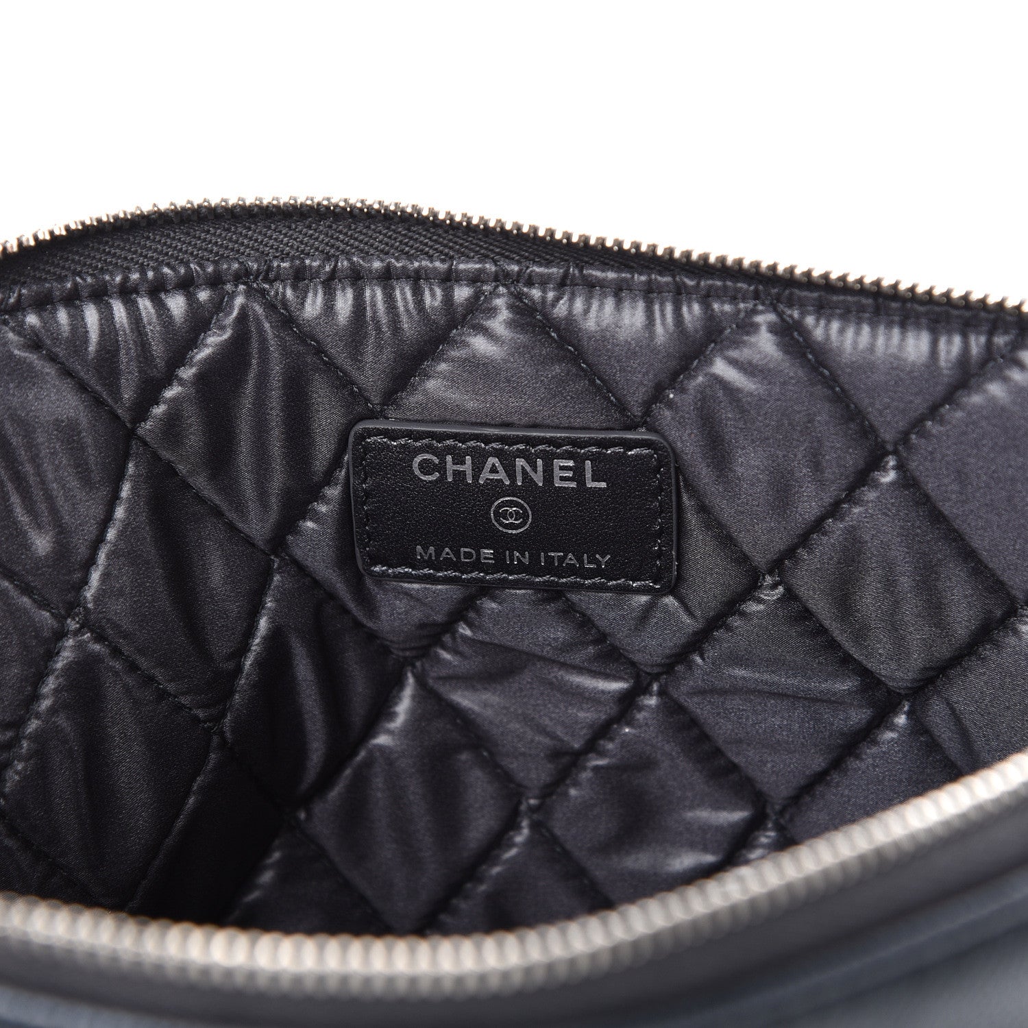 Chanel Metallic Caviar Quilted Medium Maxi CC Cosmetic Case Dark Grey 5 of 7