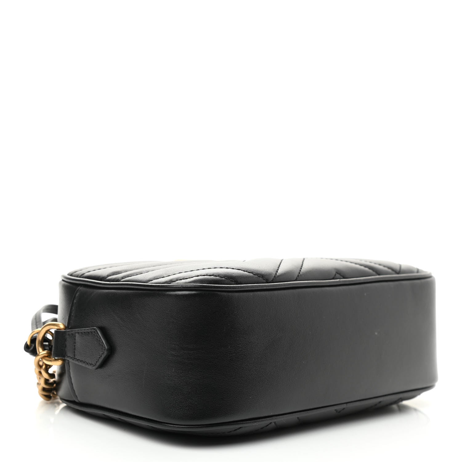 Gucci Calfskin Matelasse Small GG Marmont Chain Shoulder Bag Black 4 of 11