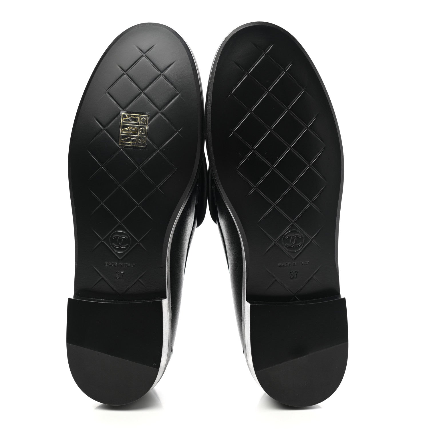 Chanel Lambskin Quilted CC Turnlock Loafers 37 Black 5 of 9