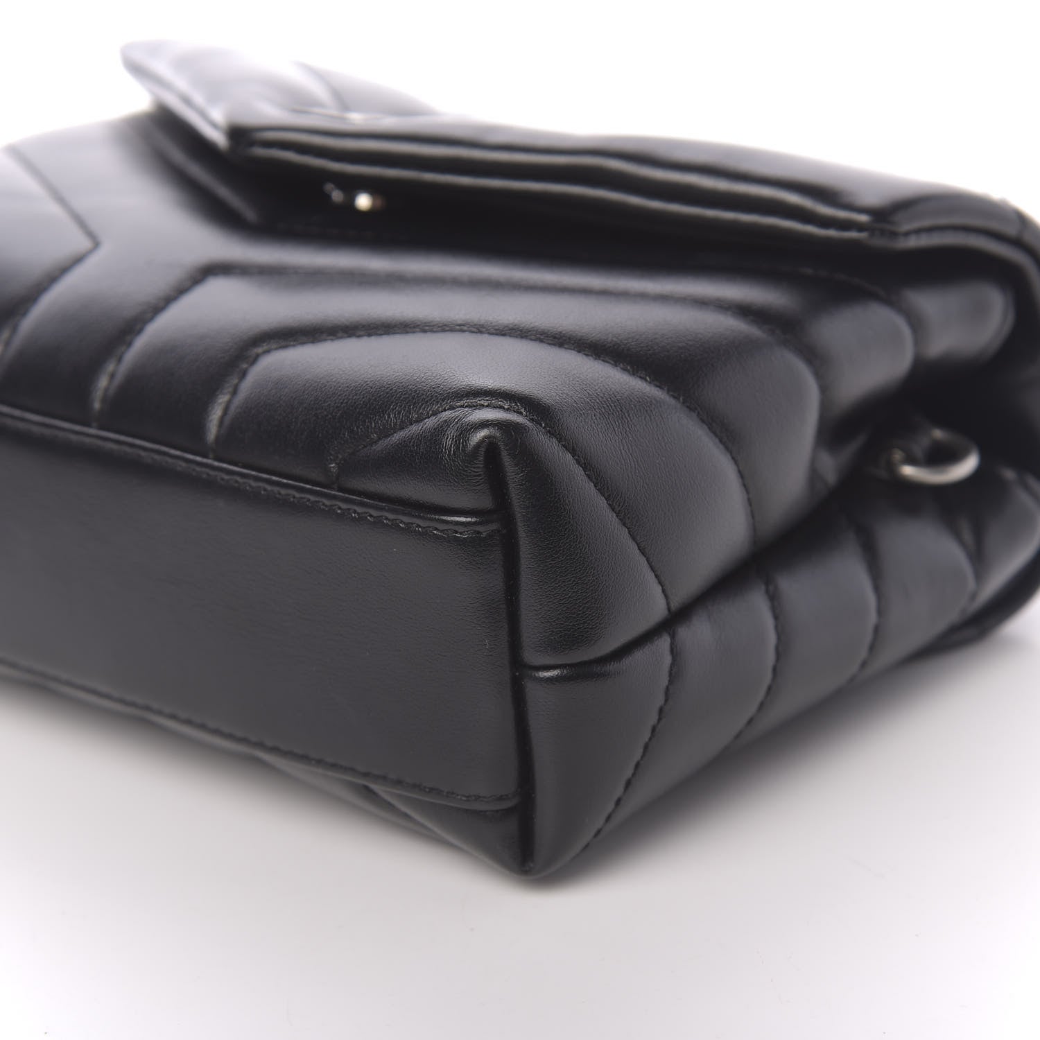 Saint Laurent Calfskin Y Quilted Monogram Toy Loulou Crossbody Bag Black 8 of 11