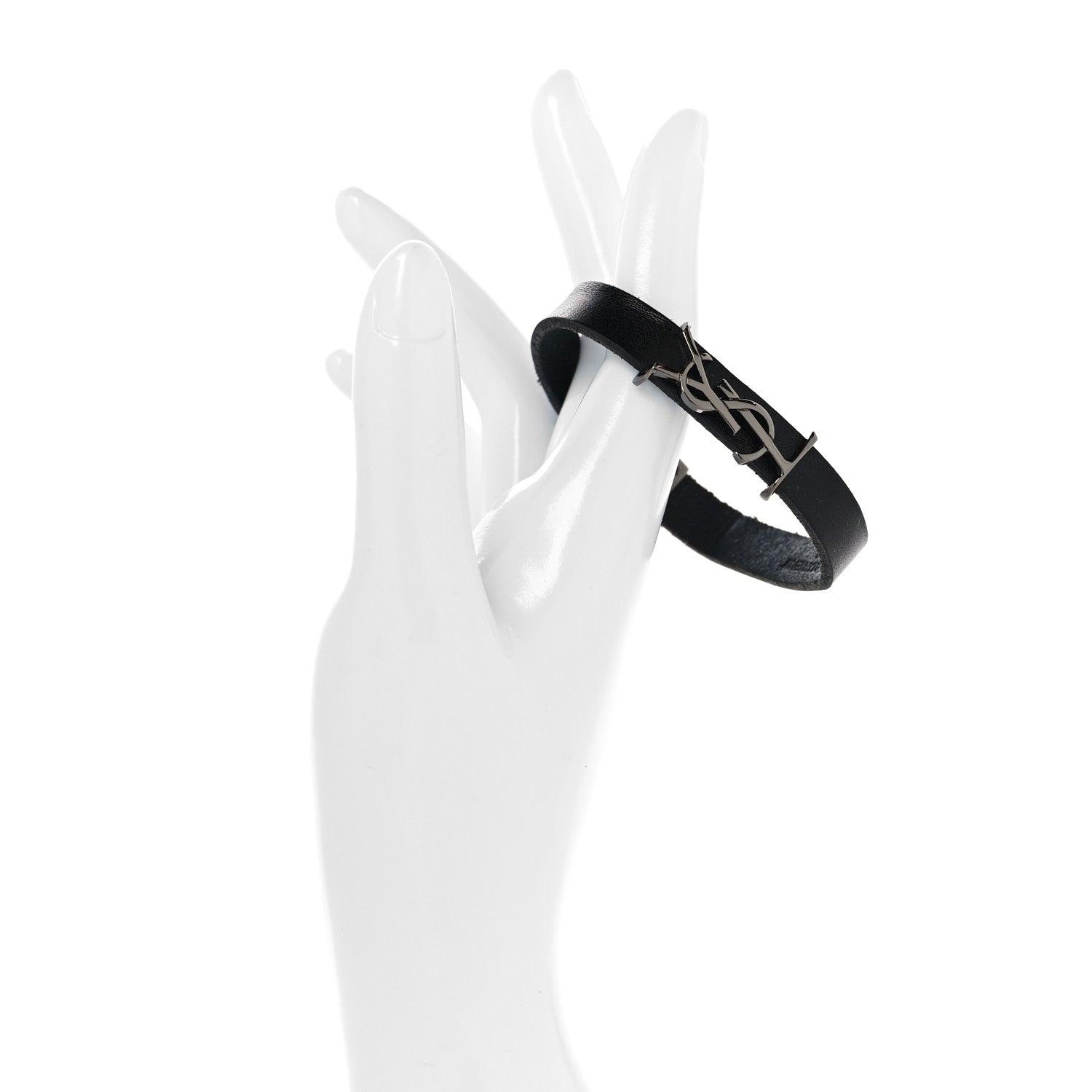 Saint Laurent Calfskin Opyum Bracelet S Black 5 of 8