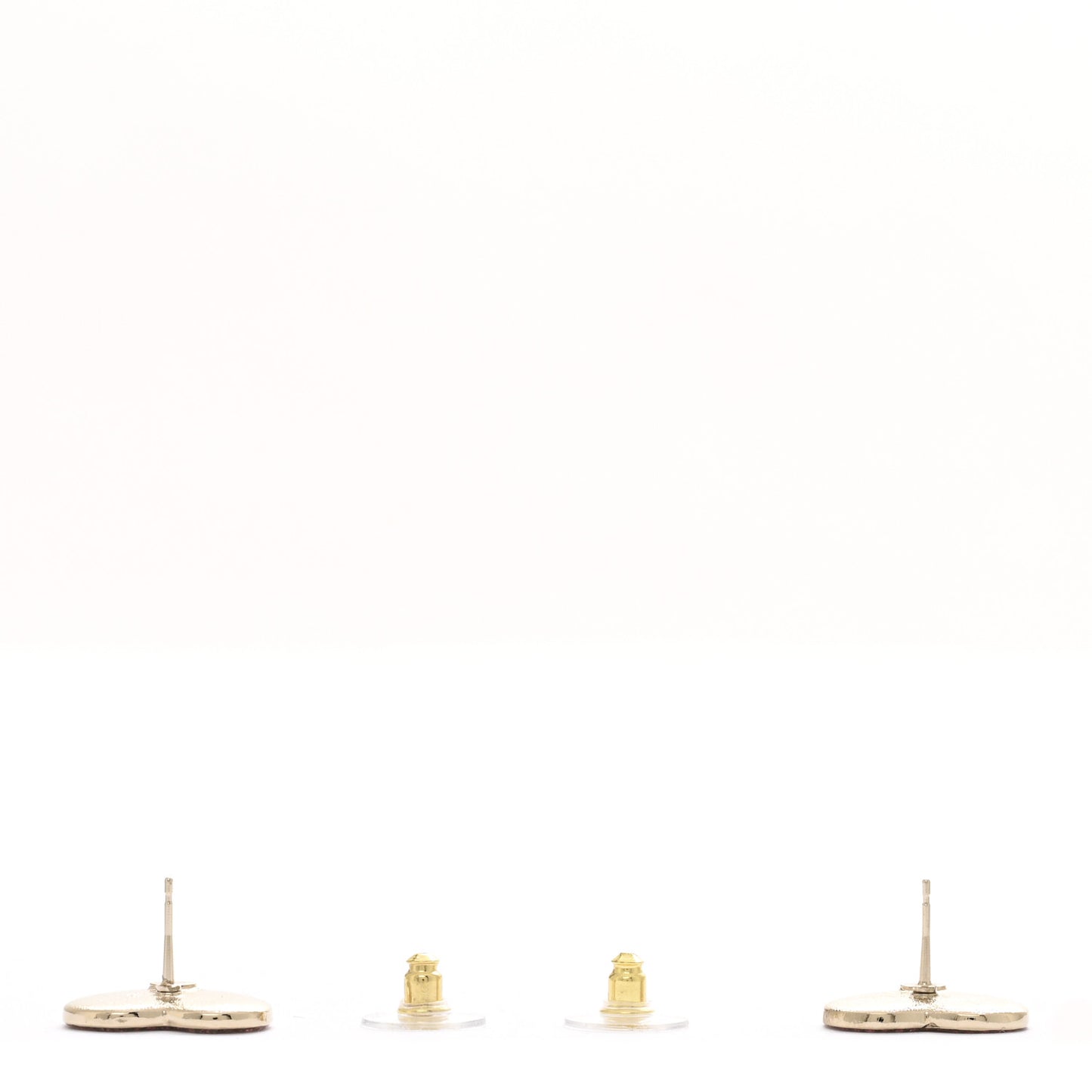 Resin Crystal CC Heart Earrings Gold Pink