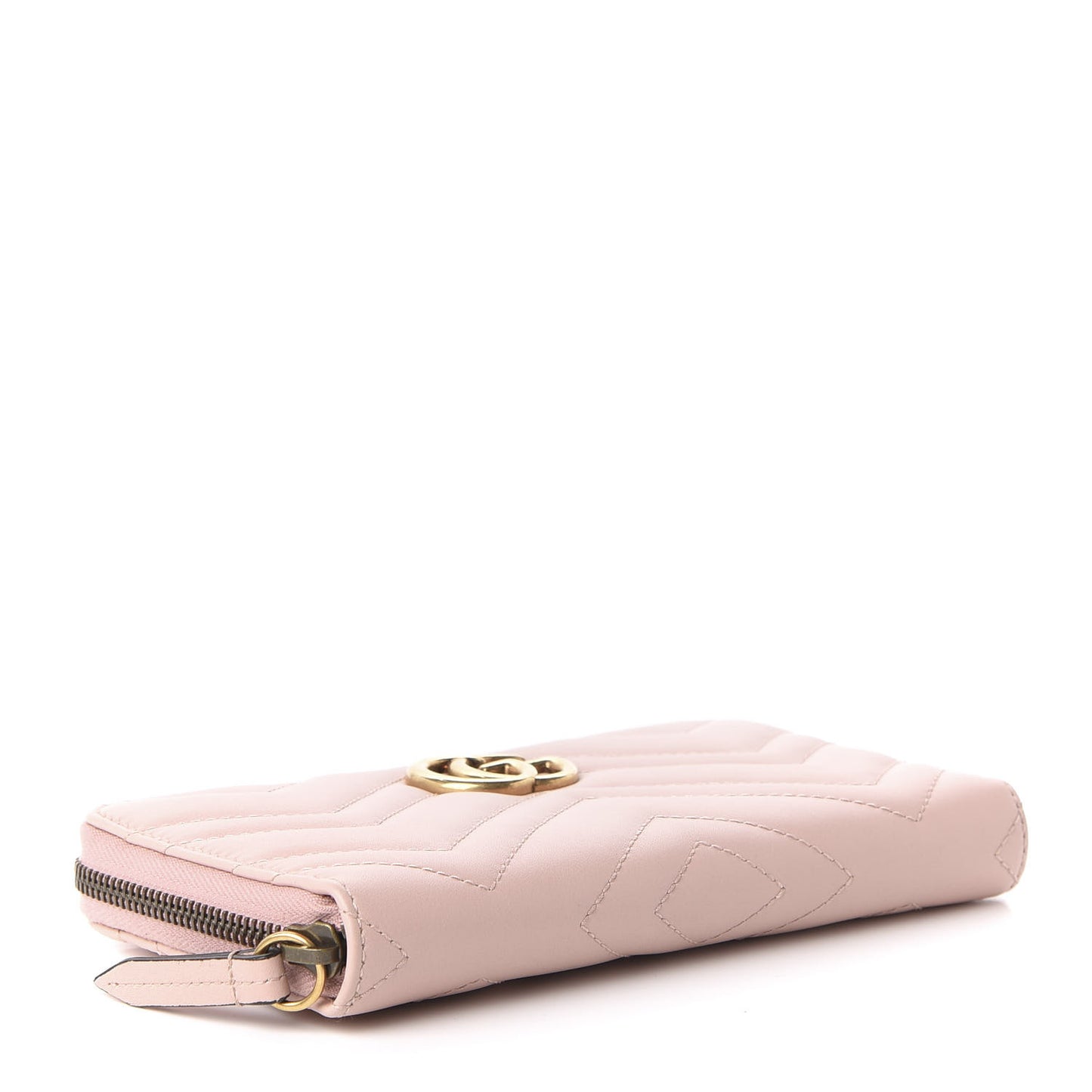 Calfskin Matelasse GG Marmont Zip Around Wallet Perfect Pink