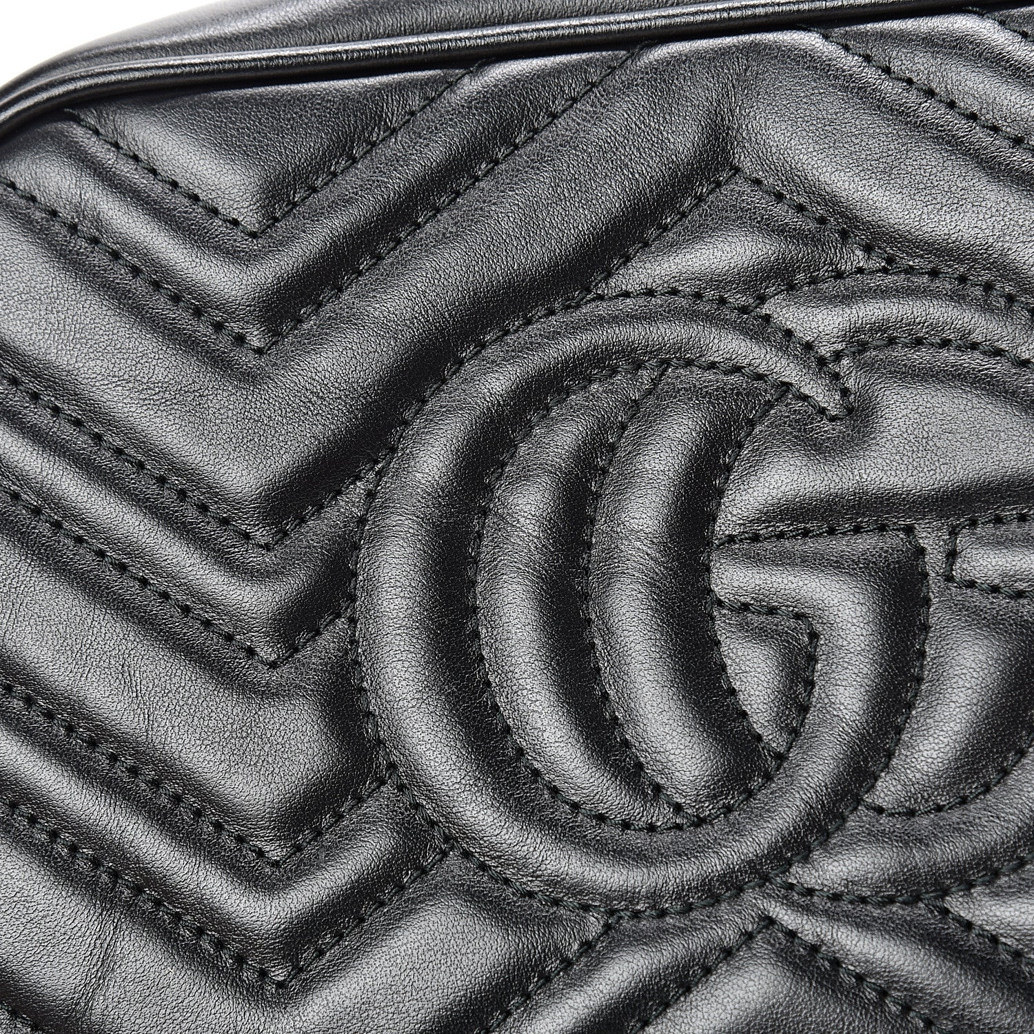 Gucci Calfskin Matelasse Small GG Marmont Chain Shoulder Bag Black 10 of 12
