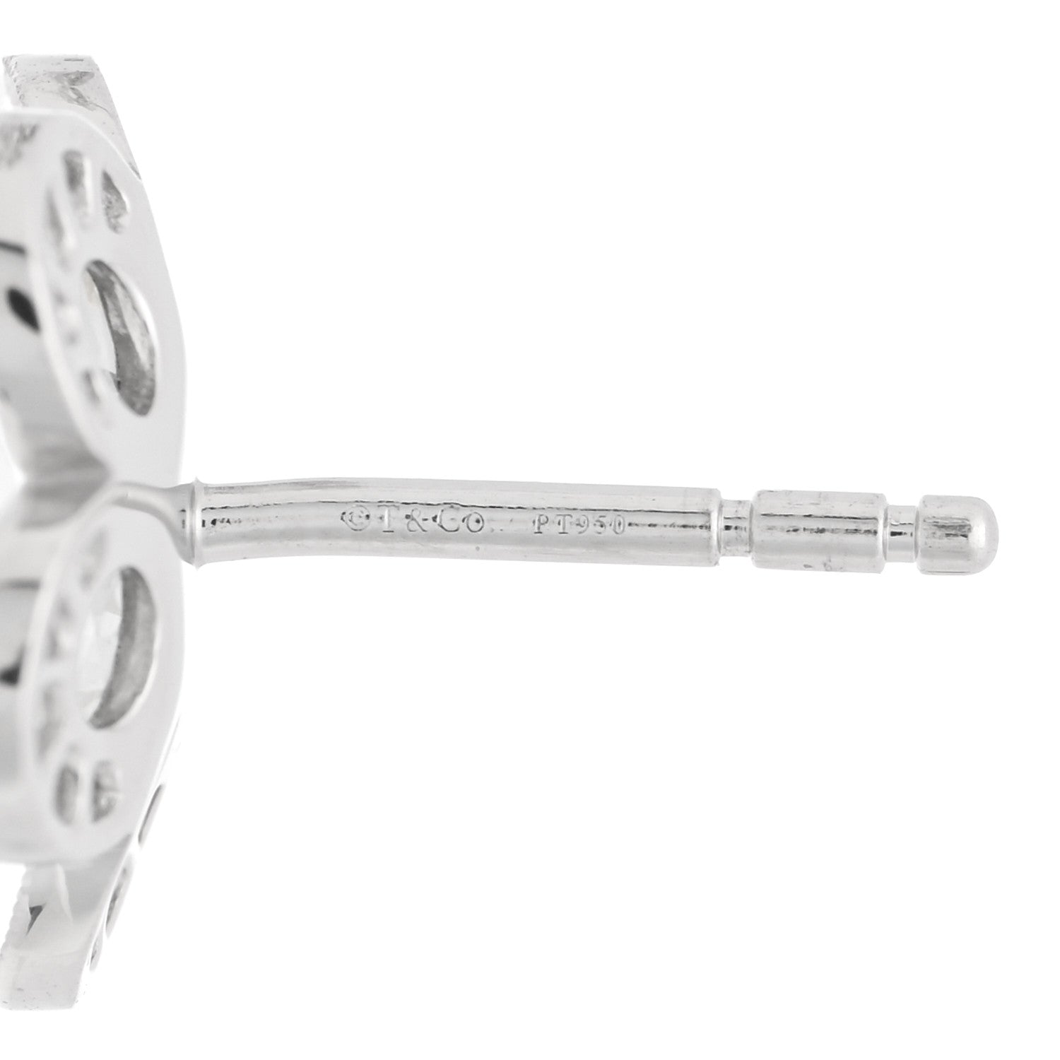 Tiffany Platinum Diamond Enchant Flower Stud Earrings 4 of 4