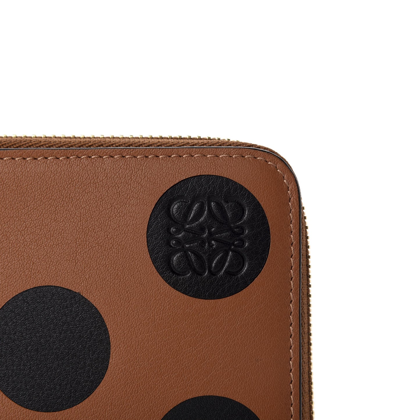 Calfskin Polka Dot Zip Around Wallet Multicolor