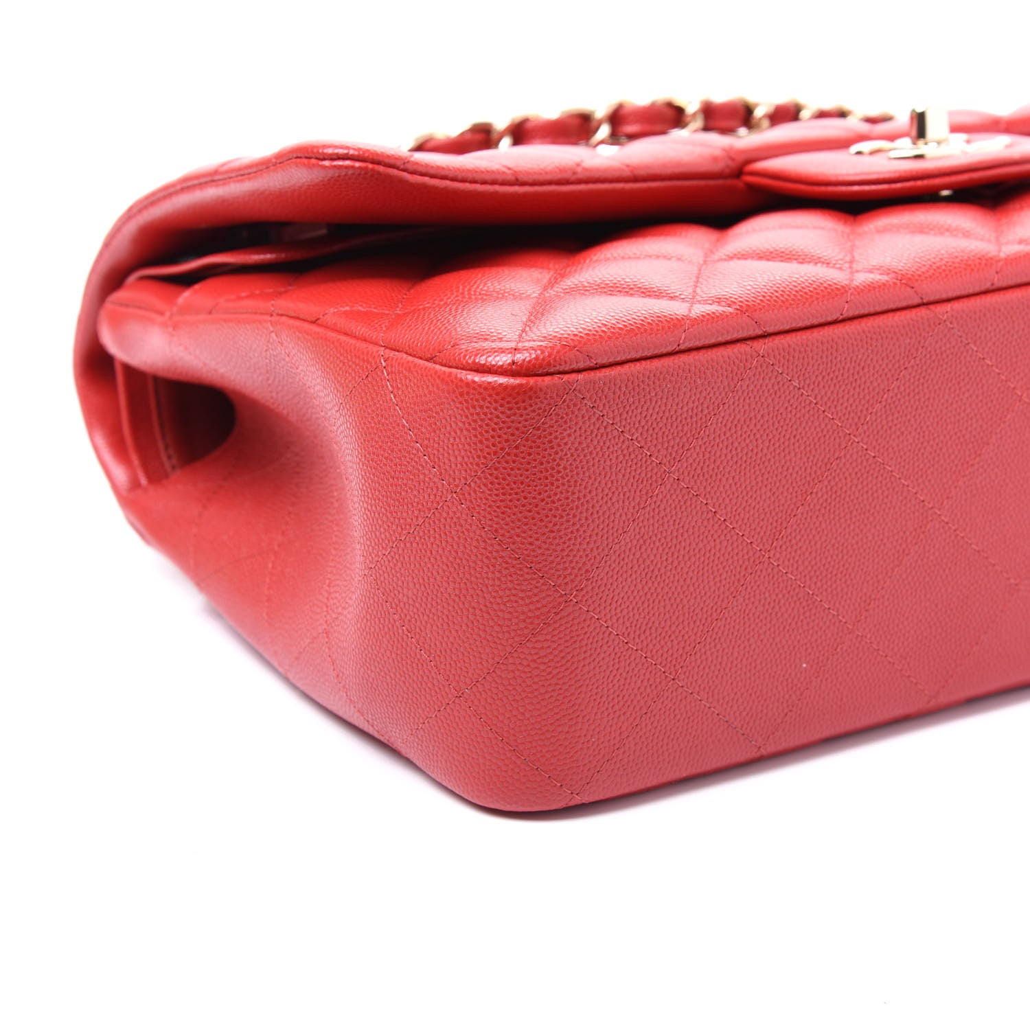 Chanel Caviar Quilted Jumbo Double Flap Red 5 of 9