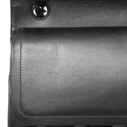 Chanel Metallic Lambskin Quilted Jumbo Double Flap Pewter 13 of 15