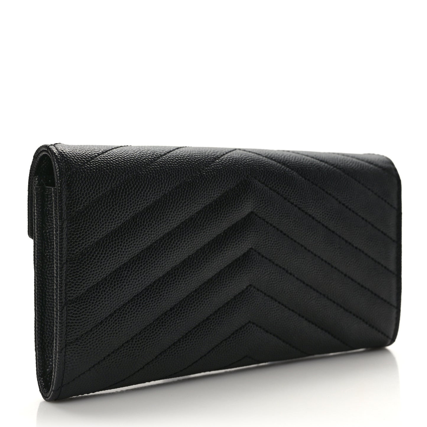 Grain De Poudre Matelasse Chevron Monogram Flap Wallet Deep Marine