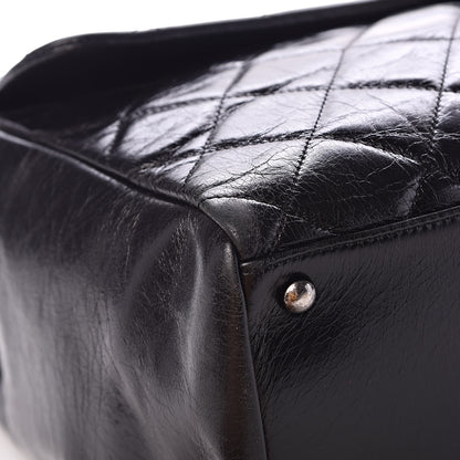 Chanel Glazed Calfskin Quilted Large Duo Color Tote Black 9 of 12