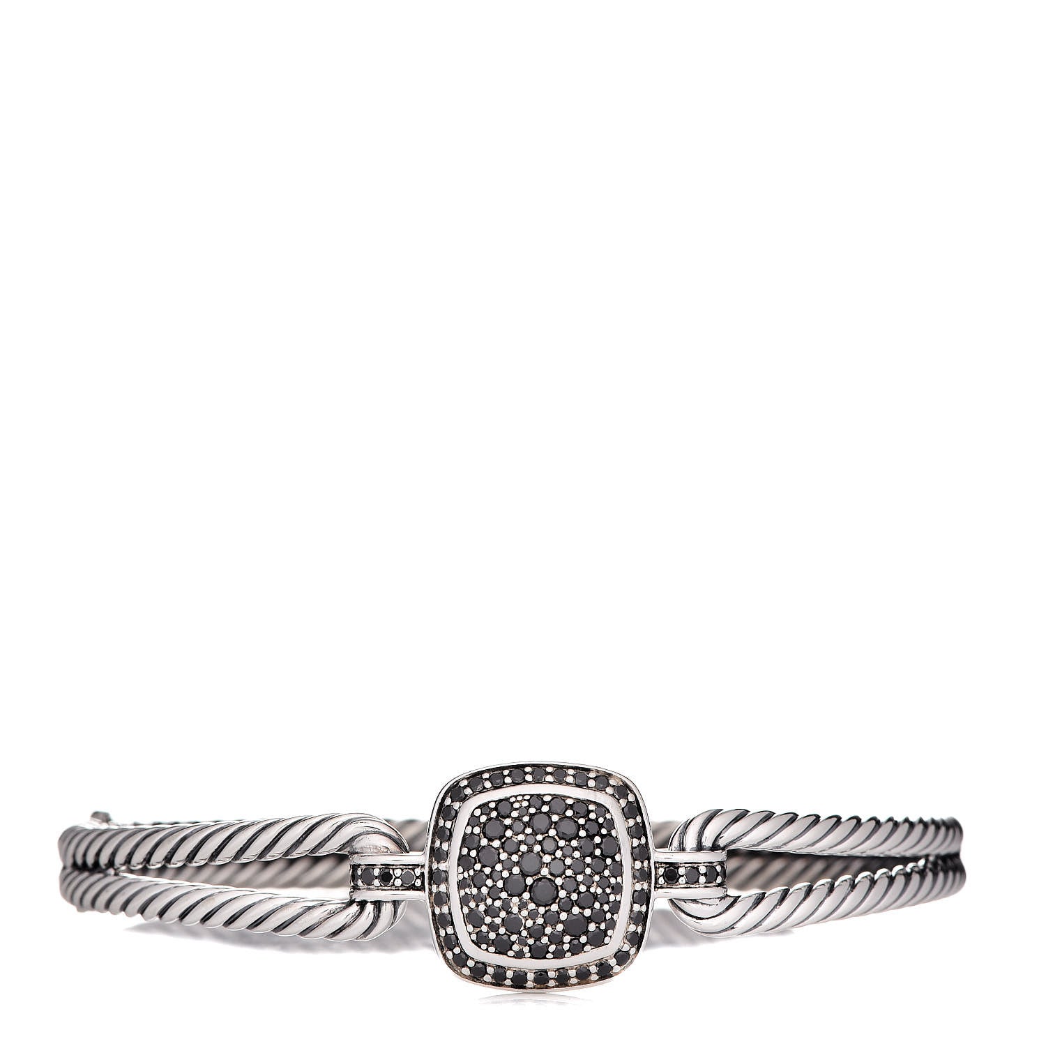 David Yurman Sterling Silver Black Diamond Albion Cable Bracelet 1 of 4