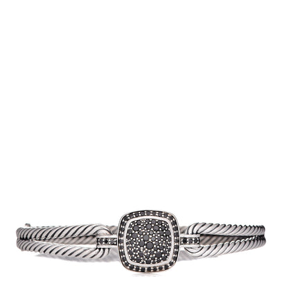 David Yurman Sterling Silver Black Diamond Albion Cable Bracelet 1 of 4