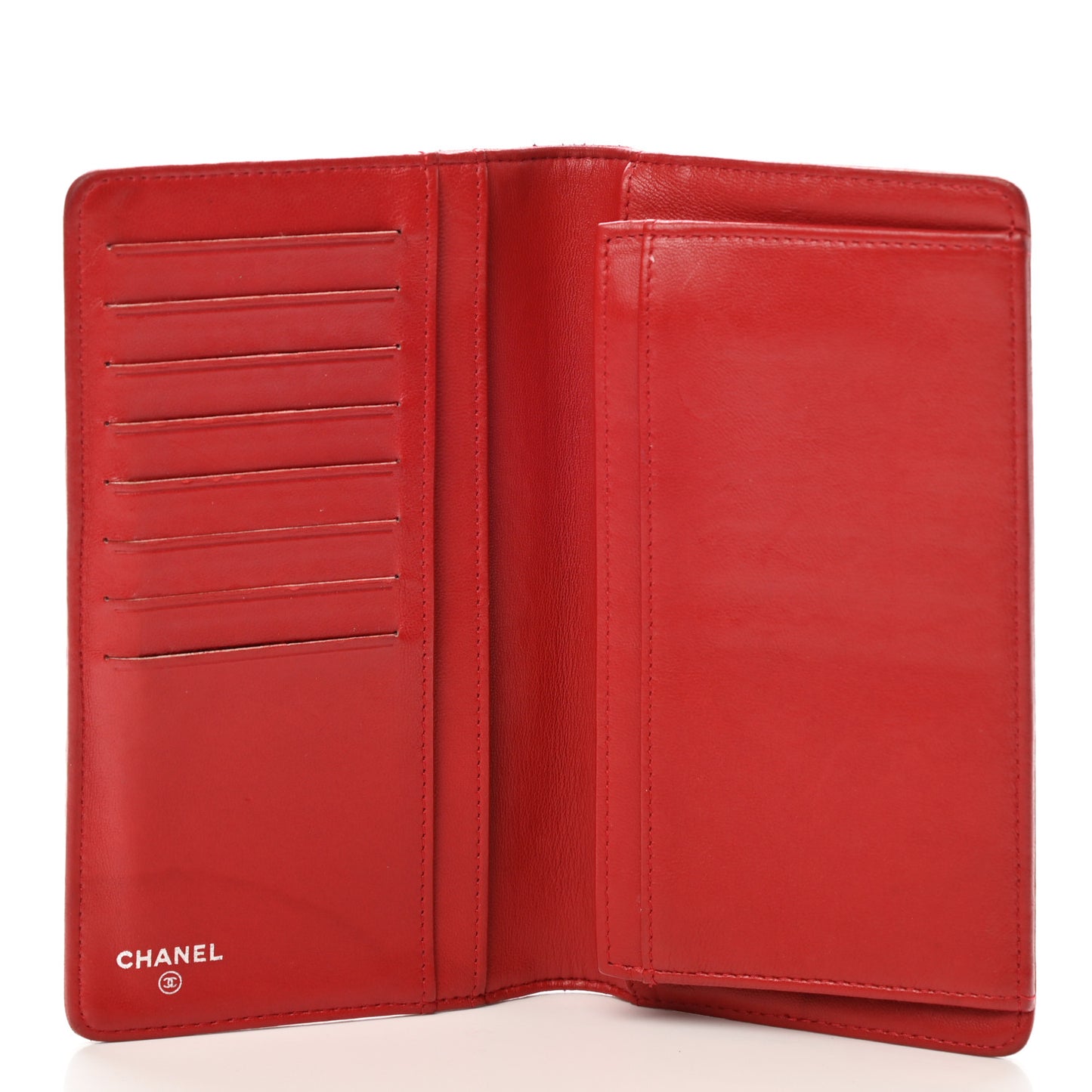 Lambskin Quilted Boy Yen Wallet Red